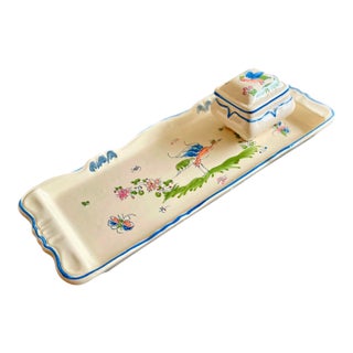 French Moustiers Faience Cheese and Olive Tray Hotel Carlton Cannes For Sale