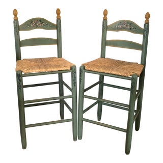 Pair of French Country Counter Stools For Sale