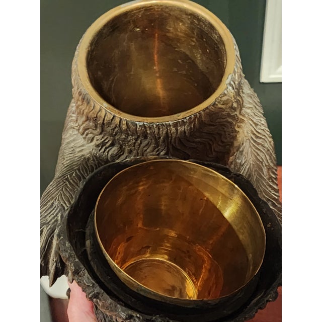 Vintage Grizzly Bear Cast Metal Ice Bucket Wine Champagne Cooler For Sale In Philadelphia - Image 6 of 10