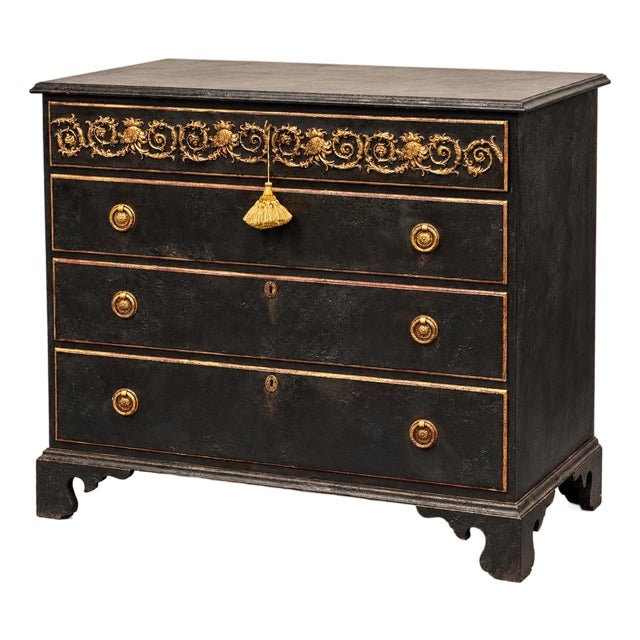 Newly Painted Rustic European Inspired Chest of Drawers For Sale