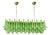 Green Frosted Selle Murano Glass Rectangular Chandelier in Mazzega by Simoeng for Simoeng For Sale
