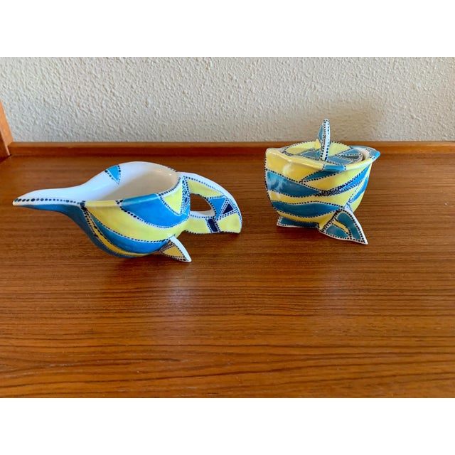 Memphis Milano Postmodern Ceramic Abstract Pottery Teapot Cups Platters - From an extensive collection of studio pottery...
