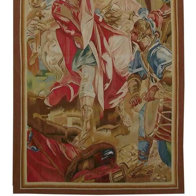 1990s Vintage Tapestry Depicting a Gladiator in Action For Sale - Image 9 of 9