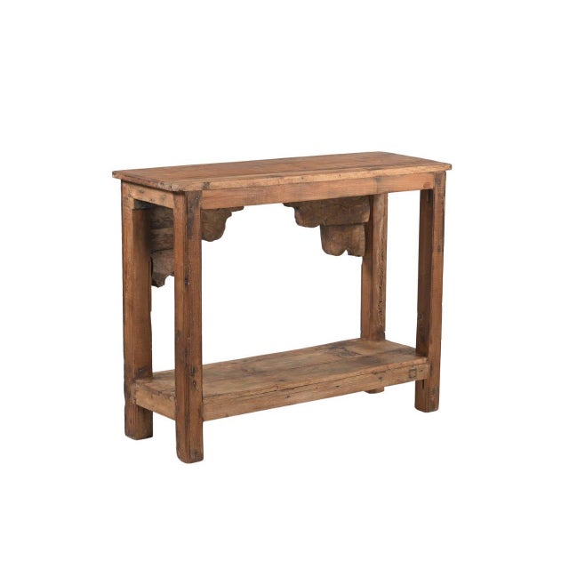 Console Table Constructed From Antique Indian Carved Elements and Reclaimed Wood For Sale - Image 4 of 4