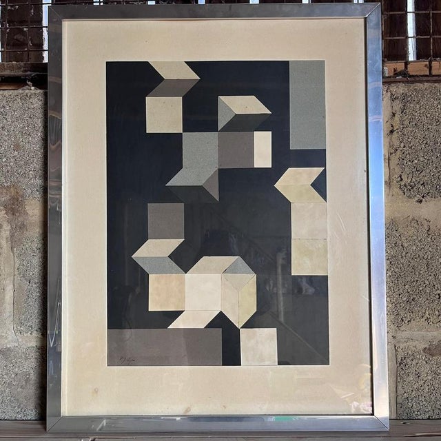 Abstract Geometric Composition, Print, Framed For Sale - Image 12 of 14