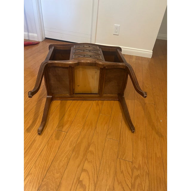 Antique Style Medium -Brown French Provincial Table Night Stand For Sale In Los Angeles - Image 6 of 7