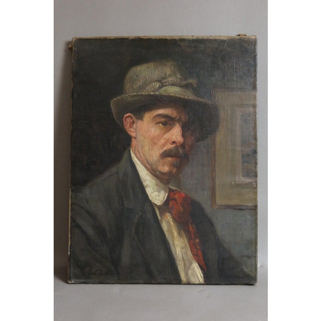 Self-Portrait, 19th Century, Oil Painting on Canvas For Sale - Image 7 of 7