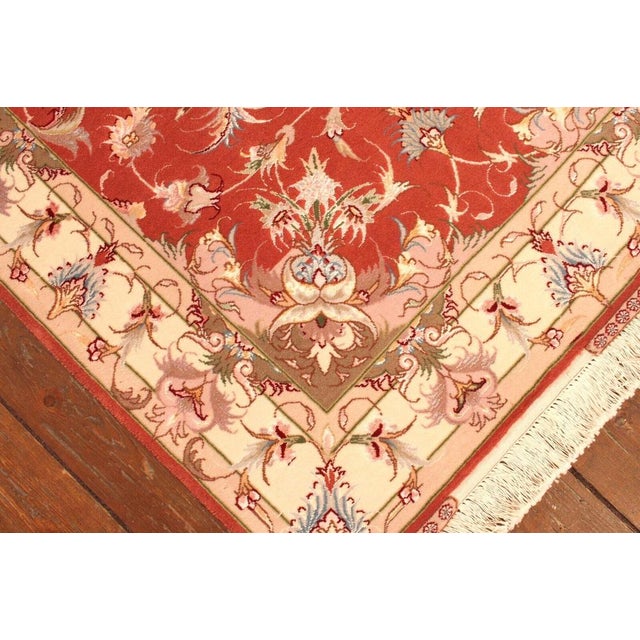 Textile Middle Eastern Hand-Knotted Rug in Wool & Silk For Sale - Image 7 of 11