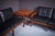 Black Leather Sofas & Side Table from Illum Wikkelso Capella, Denmark, 1960s, Set of 3 For Sale - Image 4 of 17