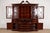 1980s Baker Furniture Style English Georgian Carved Mahogany Breakfront Bookcase Cabinet With Drop Front Secretary Desk For Sale - Image 5 of 16