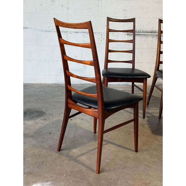 In Style of Niels Koefoed Model Lis Rosewood Dining Chairs Set of 6 Danish Mid-Century Modern 1960s For Sale - Image 10 of 12