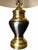Gray Vintage Black and Gold-Tone Urn Table Lamp With Pleated Shade For Sale - Image 8 of 9