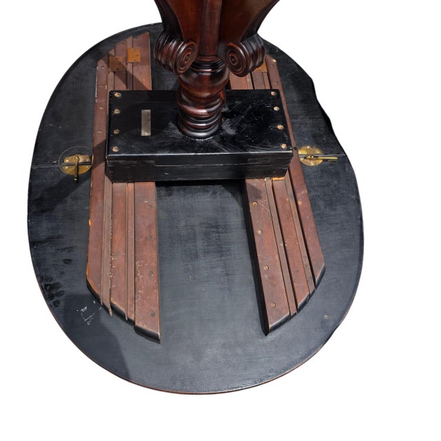 Schmieg & Kotzian English Regency Revival Figured Walnut Oval Extension Dining Table, Circa 1950 For Sale - Image 13 of 15