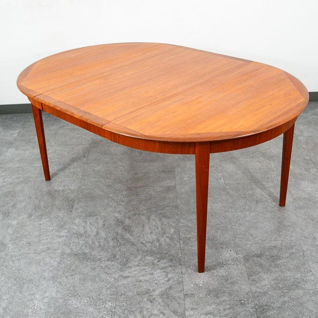 1960s 1960s Mid Century Danish Dining Table Teak Round Square Expanding Leaf Oval Denmark For Sale - Image 5 of 12