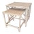 Vintage Mid Century Rattan White Washed Nesting Tables Set For Sale