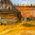 Blue Vintage Rustic Barn Landscape Painting Signed For Sale - Image 8 of 12