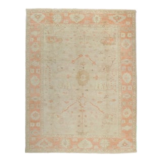 Vintage Modern Oushak Rug - 10'04 X 13'07 For Sale