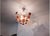 Vintage Italian Porcelain & Amber Brown Murano Glass Flower Chandelier For Sale - Image 9 of 10