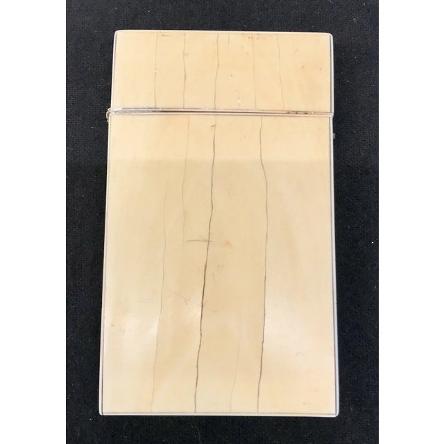 Mid 20th Century French Bone Card Case With Sterling Crest For Sale - Image 4 of 8