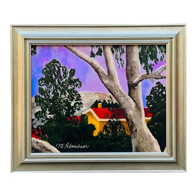 Giclée Late-Century Signed Canvas Print of Late-Century Painting of House in Sicily For Sale