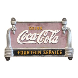 Coca-Cola Fountain Service Sign For Sale