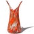 Mid-Century Modern Murano Vintage Fratelli Toso Bright Orange Copper Aventurine Flecks Italian Art Glass Flared Rim Flower Vase For Sale - Image 3 of 10