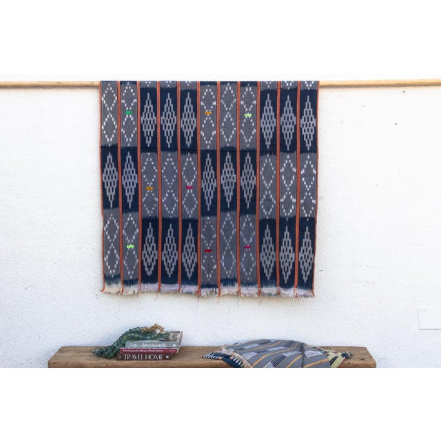 Vintage Baoule African "Abidjen Diamond" Ikat Throw For Sale In Los Angeles - Image 6 of 6
