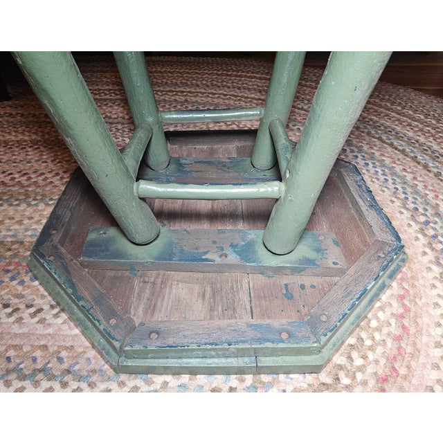 Early 20th Century Old Hickory Octagonal Center Table With Original Green Patina For Sale - Image 16 of 18