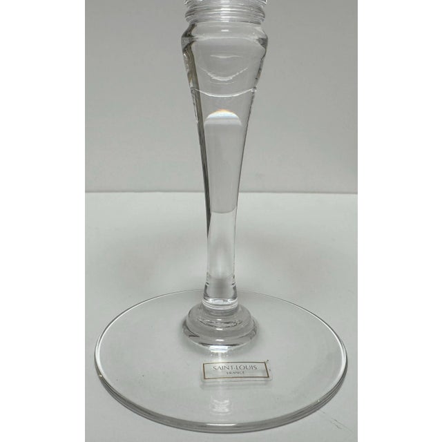 Set of 8 St. Louis French Crystal White Wine Goblets - Grand Lieu For Sale In Los Angeles - Image 6 of 7