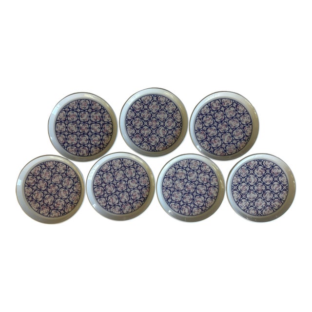 Vintage Noritake Primastone "Image" Pattern Dinner Plates - Set of 7 For Sale