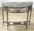 Nice old iron and marble demilune console with ship theme metal work. Top is removable.