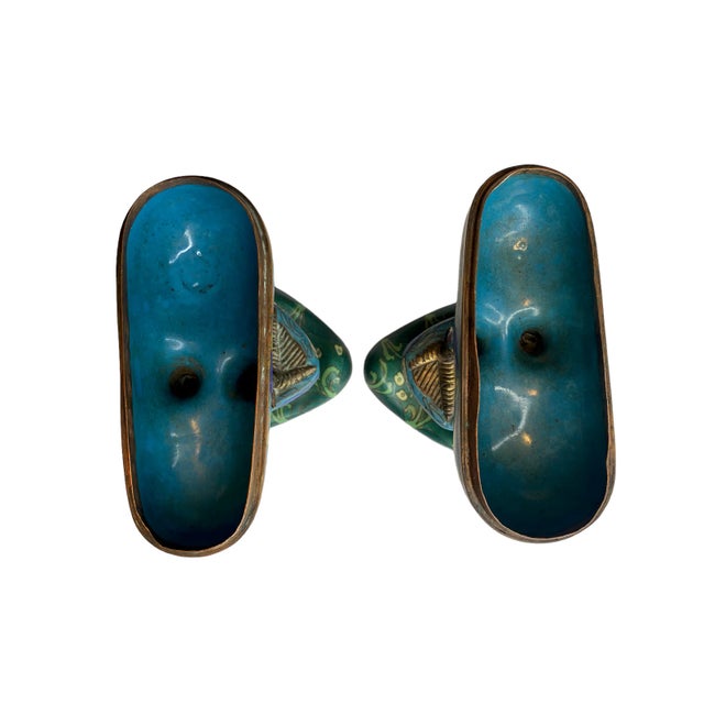 Chinoiserie A Pair of Chinese Cloisonné Duck Censers, 20th Century For Sale - Image 3 of 11