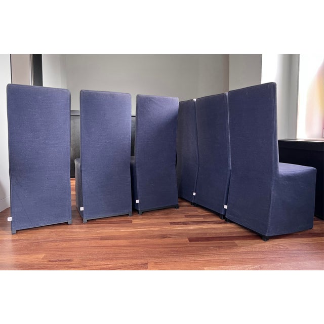 Contemporary Armani Casa Slipcover Dining Chairs (Set of 6) For Sale - Image 3 of 8