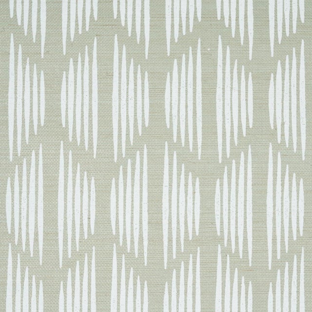 Contemporary Sample - Schumacher Ovington Sisal Wallcovering In Celadon For Sale - Image 3 of 5