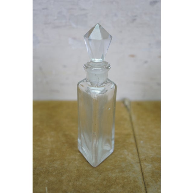 Antique French Art Deco Gilt Bronze Crystal Perfume Decanter Bottle Caddy Set 5" For Sale - Image 13 of 17