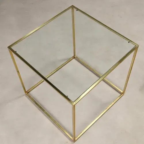 Vintage Coffee Tables in Brass and Glass, Italy, 1960s, Set of 3 For Sale - Image 3 of 8