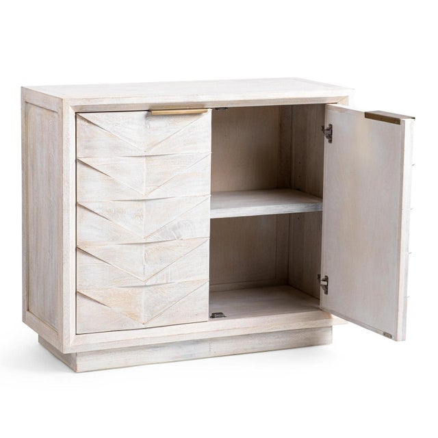 Contemporary White Washed Arrow Side Cabinet For Sale - Image 3 of 7