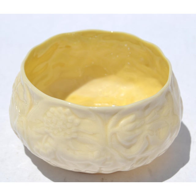 Ceramic Set of 2 Early 20th Century Belleek Pottery Tan Embossed Fine Bone China Porcelain For Sale - Image 7 of 14