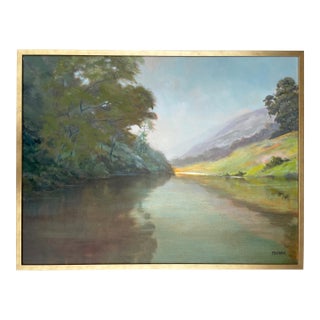 2021 “River” Framed Large Oil on Canvas Painting by Ed Penniman For Sale