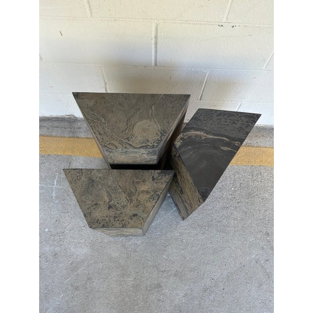 Black Pulaski Slate Nesting Tables Set of 3 For Sale - Image 8 of 8