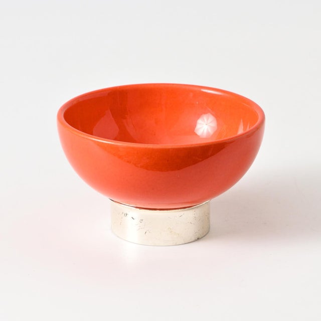 Mid-Century Modern Vintage Orange Ceramic Bowl from Quist, 1970s For Sale - Image 3 of 8