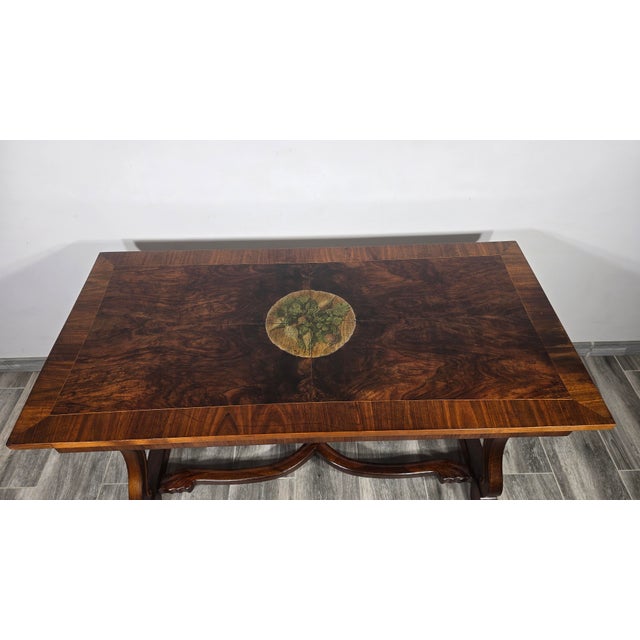 Wood Vintage Biedermeier Walnut Table For Sale - Image 7 of 13