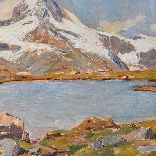 Philippe Wallet, Mountain Landscape, Mount Cervino, Oil on Canvas, 20th Century For Sale - Image 7 of 11