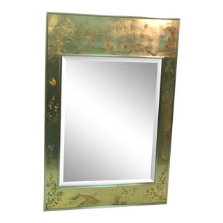 La Barge Hand Painted Gold Leaf Eglomise Mirror For Sale