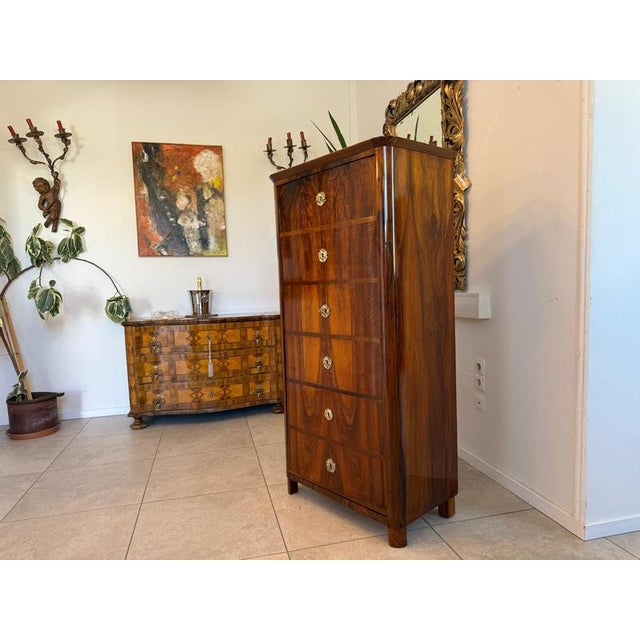 Antique Biedermeier Walnut Cabinet For Sale - Image 5 of 13