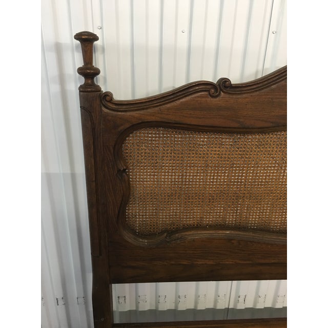 Antique French Oak Carved Cane King Headboard Chairish