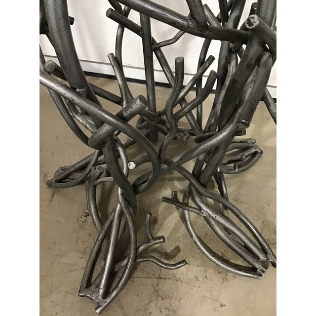 1990s Wrought Iron "Tree Form" Table Base W/ Glass Top, by Etiscoto Designs. For Sale - Image 4 of 6