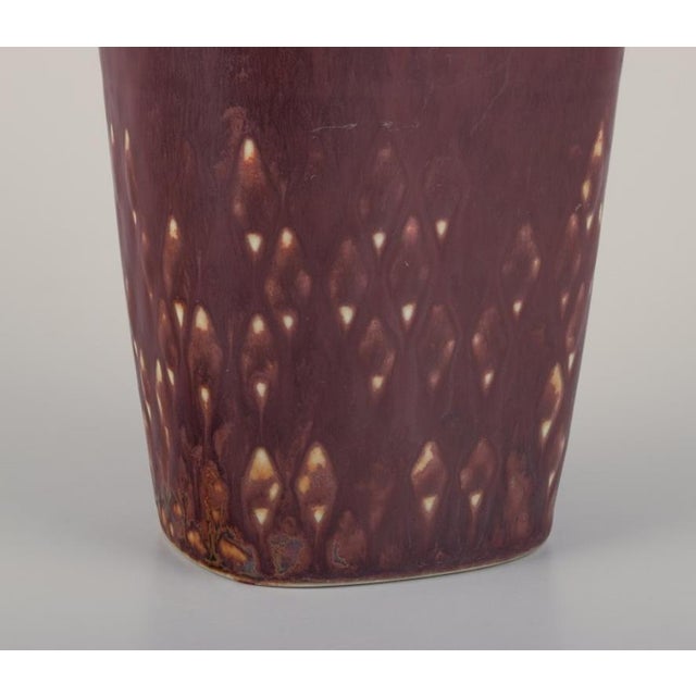 Modernist Ceramic Vase in Brown Tones by Carl Harry Stålhane for Rörstrand For Sale - Image 6 of 9