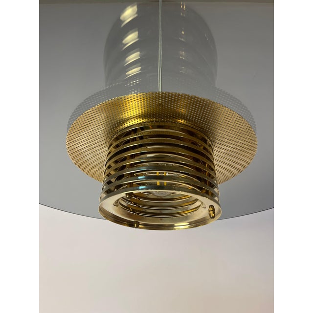 Pendant Lamp in Smoked Glass and Brass by Jan Eskil Eskilsson for Belid For Sale - Image 10 of 11