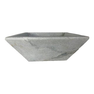 Mid 20th Century Italian Marble Sink in Square Organic Modern Style For Sale
